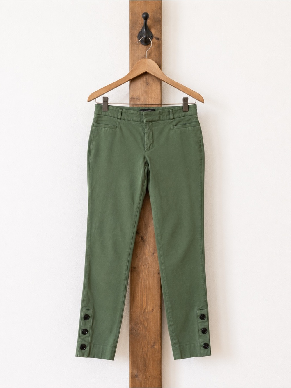 Banana Republic Olive Green Skinny Pants with Button Cuffs